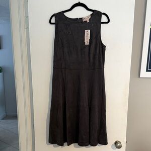 Philosophy Black Sleeveless Faux Suede Dress